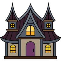 A cartoon house with a window and a door vector