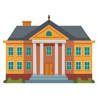 An illustration of a large building with columns vector