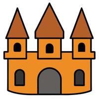 An orange castle with two towers vector