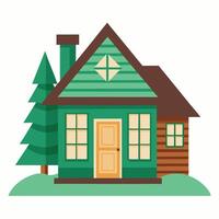 A house with a tree in front of it vector