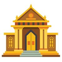 An illustration of a temple building vector