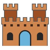 An illustration of a castle with two doors vector