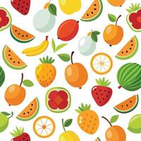 Seamless fruit pattern vector