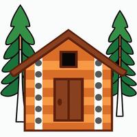 A cartoon house with a door and windows vector