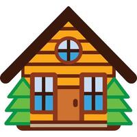 A house with a tree in front of it vector