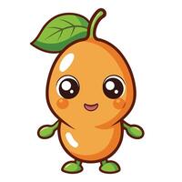 An orange character with a leaf on its head vector