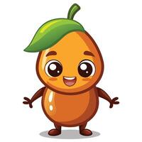 An orange character with a green leaf on its head vector