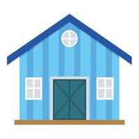 A blue house with a door and a window vector