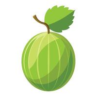 Green apple with leaf on white background vector