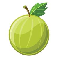 An apple with a green leaf on it vector