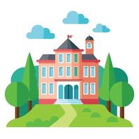 An illustration of a school building vector
