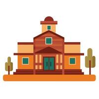A house with a large front porch and a tree vector