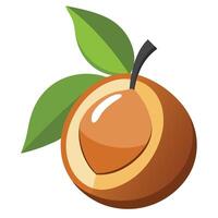 An apple with a leaf on it vector
