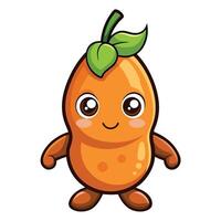 An orange character with green leaves on its head vector