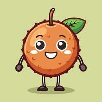 An orange character with eyes and arms vector