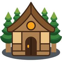 A small house with trees in the background vector