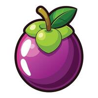 An image of a purple plum fruit vector