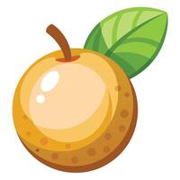 An apple with leaves on it vector
