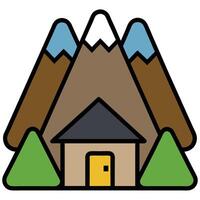 A house with mountains in the background vector