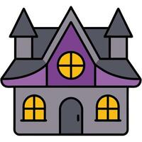 A purple and yellow house with windows vector