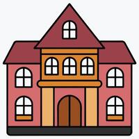 A house with a brown roof and windows vector