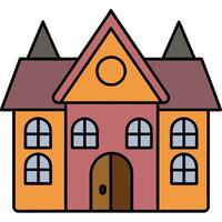 A house with a door and windows on a white background vector