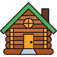 Log cabin icon illustration vector