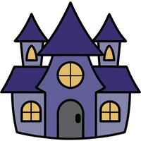 A cartoon house with a window and a door vector