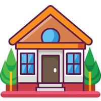 House with front door and windows on a white background vector