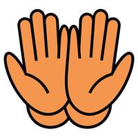 An orange glove with two hands vector