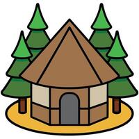 A small house with trees in the background vector
