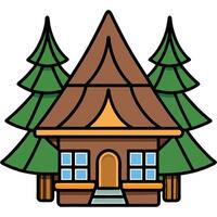 A house with trees and a roof vector