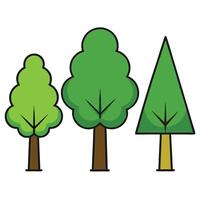 Three trees with different sizes and shapes vector