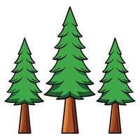 Three pine trees on a white background vector