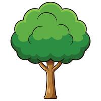 A cartoon tree with green leaves vector