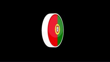 Editable 3D Portugal Flag Popup Overlay for Stock and Social Media Content video