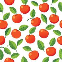 Cherry fruit seamless pattern vector