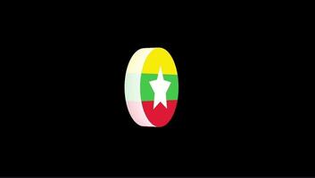Editable 3D Myanmar Flag Popup Overlay for Stock and Social Media Content video