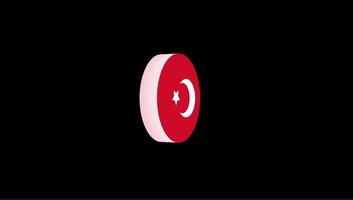 Editable 3D Turkey Flag Popup Overlay for Stock and Social Media Content video