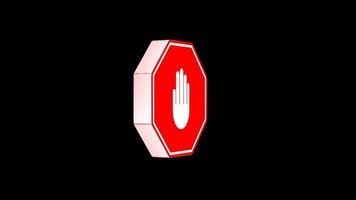 Editable 3D Stop Hand Sign Popup Overlay for stock and Social Media Content video