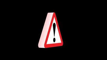 Editable 3D Caution Sign Popup Overlay for stock and Social Media Content video