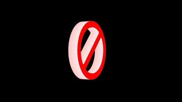 Editable 3D Prohibited Sign Popup Overlay for and Social Media Content video