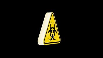 Editable 3D Biohazard Sign Popup Overlay for stock and Social Media Content video