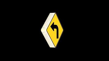 Editable 3D Change of Direction Sign Popup Overlay for stock and Social Media Content video