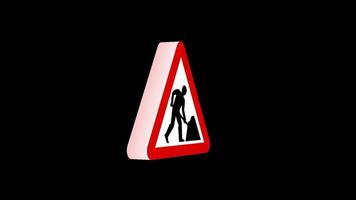 Editable 3D Worker Progress Sign Popup Overlay for stock and Social Media Content video
