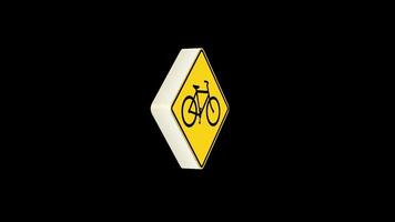 Editable 3D Bicycle Crossing Sign Popup Overlay for stock and Social Media Content video