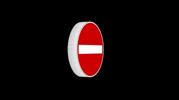 Editable 3D No Entry Sign Popup Overlay for stock and Social Media Content video