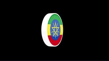 Editable 3D Ethiopia Flag Popup Overlay for Stock and Social Media Content video
