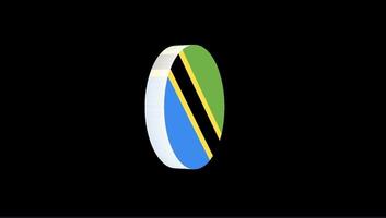 Editable 3D Tanzania Flag Popup Overlay for Stock and Social Media Content video