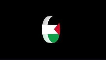 Editable 3D Palestine Flag Popup Overlay for Stock and Social Media Content video